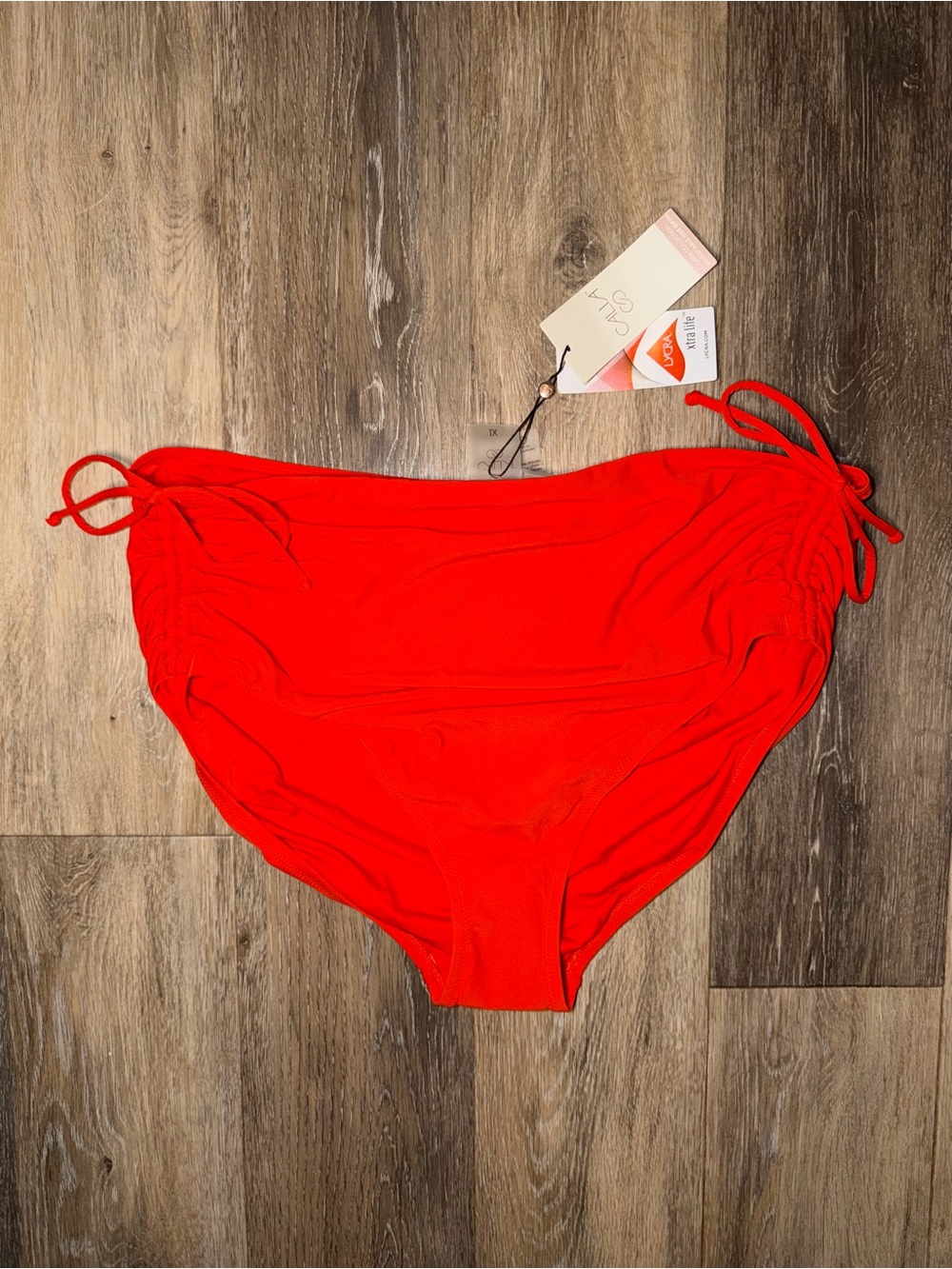NWT CALIA Women’s Adjustable Rise Ruched Bikini Bottom